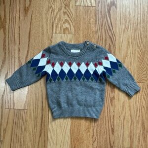Gray Argyle Sweater 0-3m